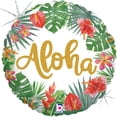 thumbnail image 1 of Betallic Tropical Aloha Glitter Holographic Luau Jr Shape 18" Foil Balloon, Green Red, 1 of 2