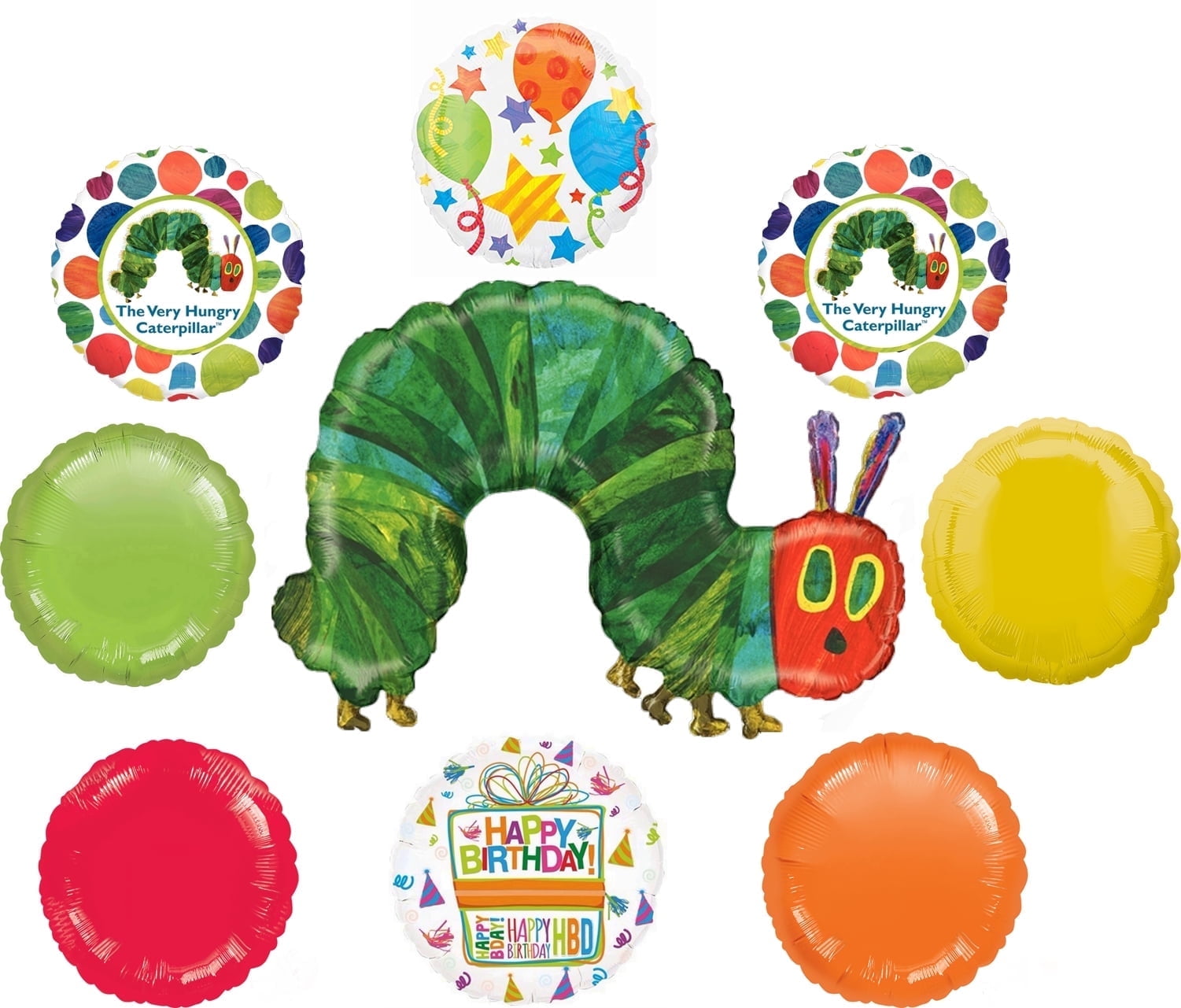 Betallic Very Hungry Birthday Catepillar Party Supplies Foil Balloon Bouquet Decorations