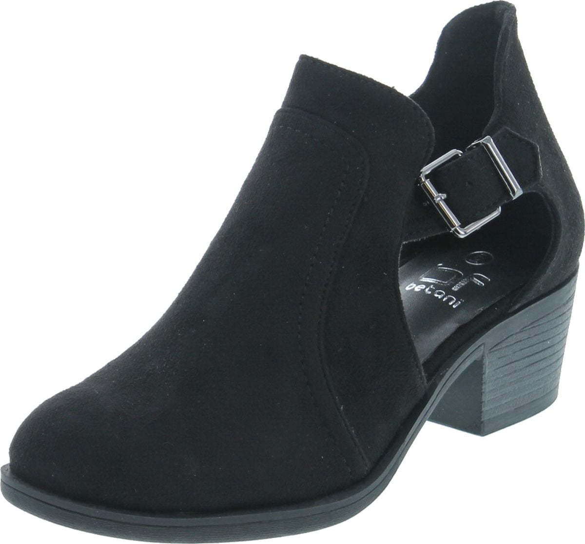 Studded Cut Out Buckle Strap Chunky Heel Boots