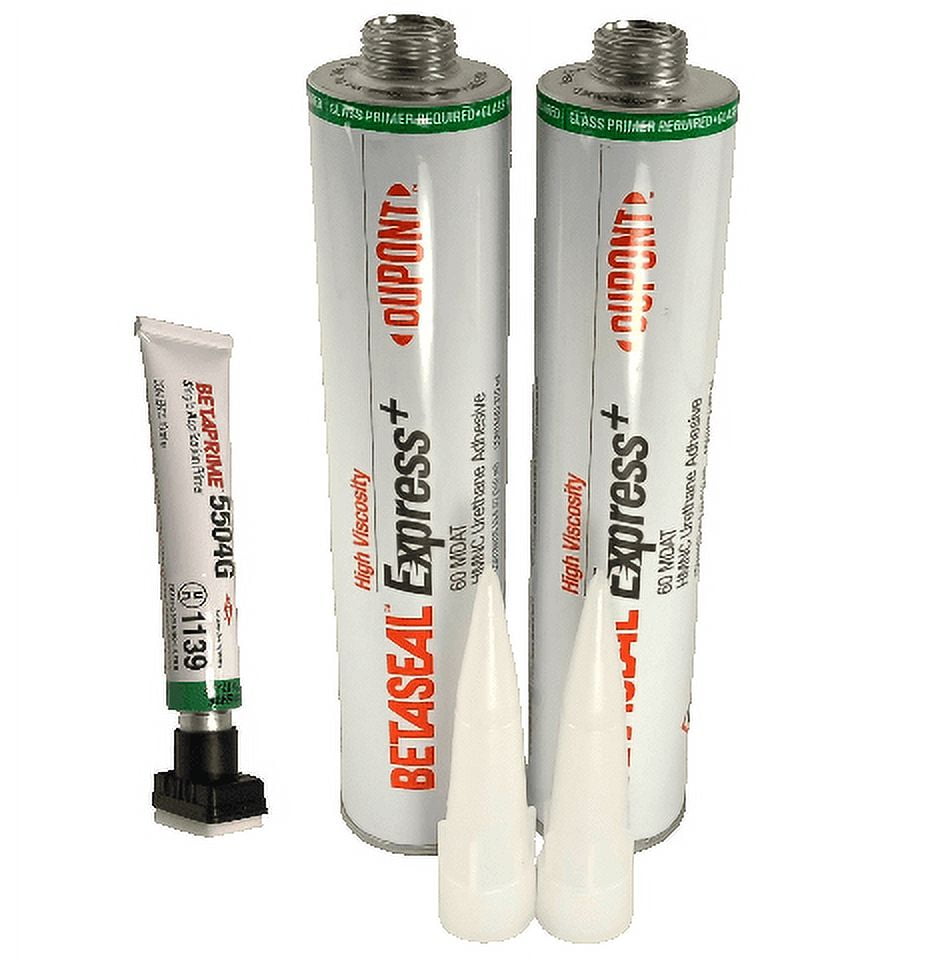 Betaseal Express+ AdvancedCure 1 HR Auto Glass Urethane, Adhesive 2 Tubes + Primer