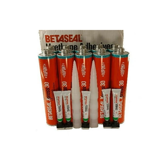 Betaseal Xpress 30 Advanced-Cure Auto Glass Urethane, Adhesive Sealant 10 Tubes (Case Pack with 5 (10ml) Single Application Primer)