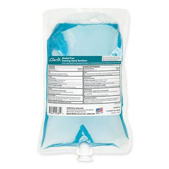 Betco Clario Alcohol-Free Hand Sanitizer Foam, Case of 6, Unscented, 1000 mL