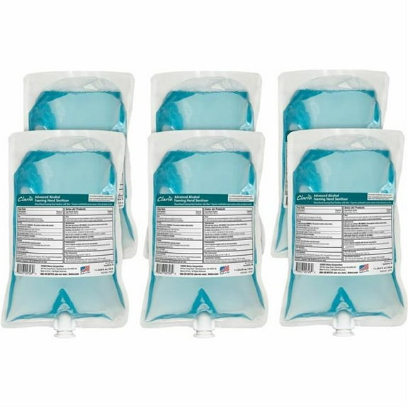 Betco BET7952900CT 33.8 fl oz Advanced Hand Sanitizer Foam Refill - Citrus Scent - Light Blue - Pack of 6