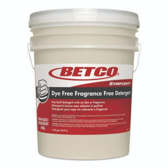 Betco BET4987800 5 gal Simplicity Laundry Detergent - Fragrance-Free, Pail