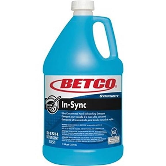 Betco BET18510400 Simplicity In-Sync Dishwashing Detergent, Blue