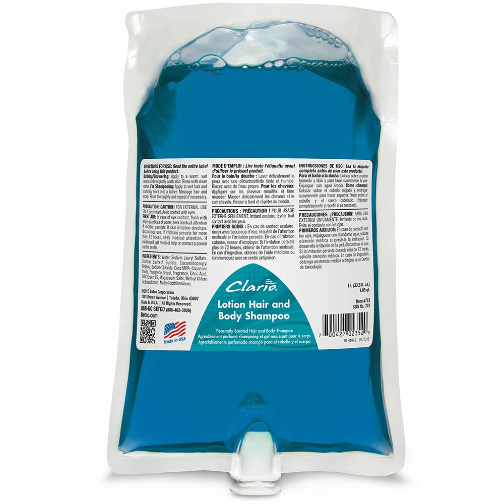 Betco Lotion Hair & Body Shampoo - Fresh Scent - 33.8 fl oz (1000 mL) - Hair, Body, Skin, School, Daycare, Hotel, Locker Room, Resort - Blue - Anti-irritant - 6 / Carton Betco Lotion Hair & Body Shampoo - Fresh Scent - 33.8 fl oz (1000 mL) - Hair, Body, Skin, School, Daycare, Hotel, Locker Room, Resort - Blue - Anti-irritant - 6 / Carton