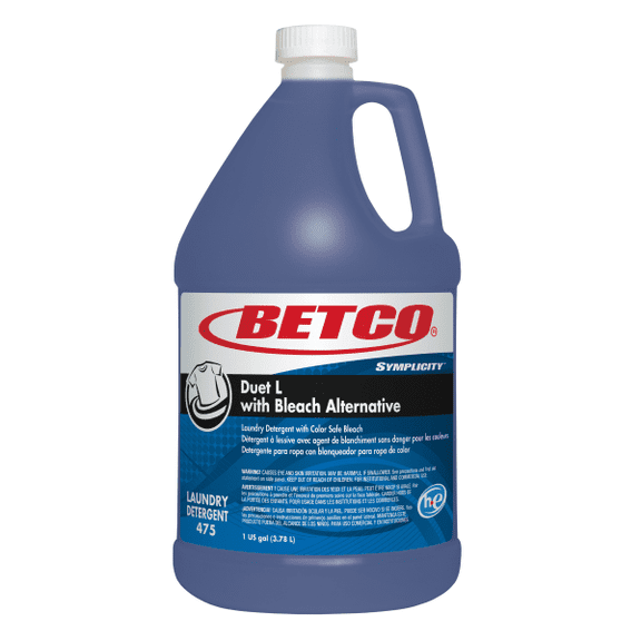 Betco Symplicity Duet L Detergent With Bleach Alternative, Fresh Scent, 128 Oz, Blue