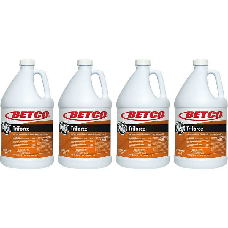 Betco Triforce Disinfectant - Concentrate - 128 fl oz (4 quart) - Fresh Scent - 1 Each - Disinfectant - Orange