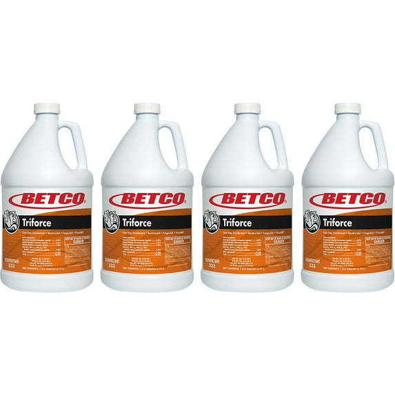 Betco Triforce Disinfectant Liquid Bottle Fresh 128 oz. 4/Carton (33304-00) 3330400