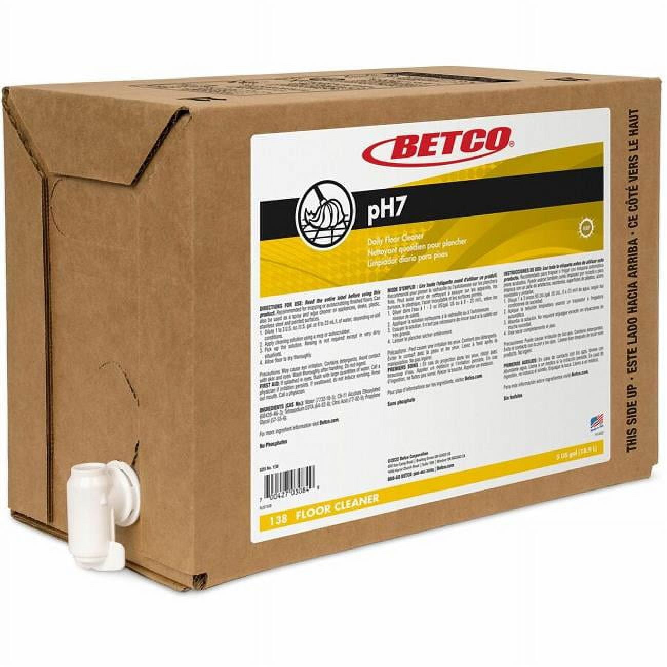 pH7 Floor Cleaner, Lemon Scent, 5 gal Bag-in-Box pH7 Floor Cleaner, Lemon Scent, 5 gal Bag-in-Box