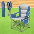 thumbnail image 1 of Portable 38.8 " Width Seat Folding Camping Chair Directors Chair Foldable Chair for Makeup Artist, Sports Event, Craft Show, Supports 500LBS Gray Blue, 1 of 9