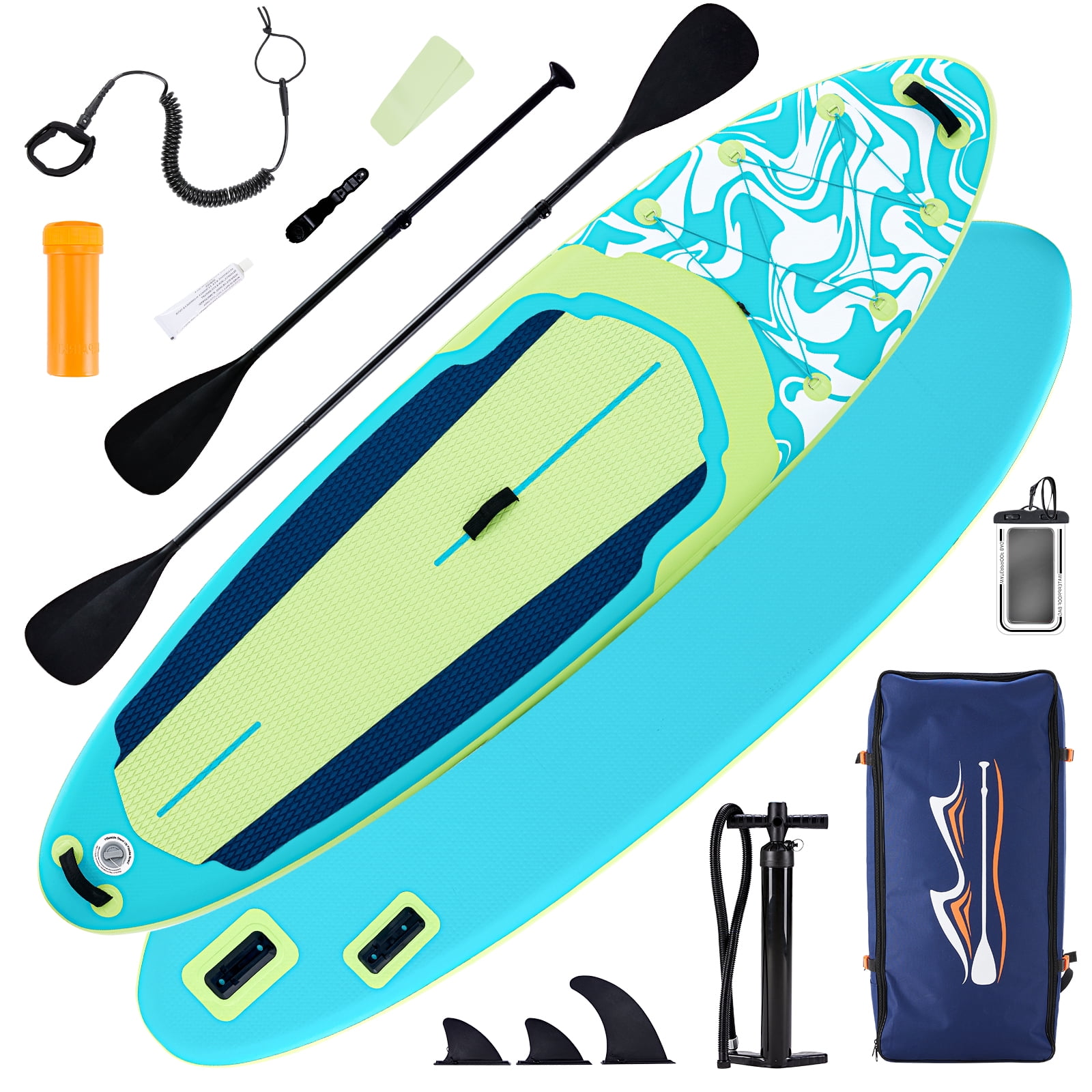 Betcozy Inflatable Stand Up Paddle Board, 2-in-1 Paddle with Premium SUP Paddleboard Accessories, Stable & Non-Slip Deck for Adults & Youth of All Skill Levels, Fresh Blue