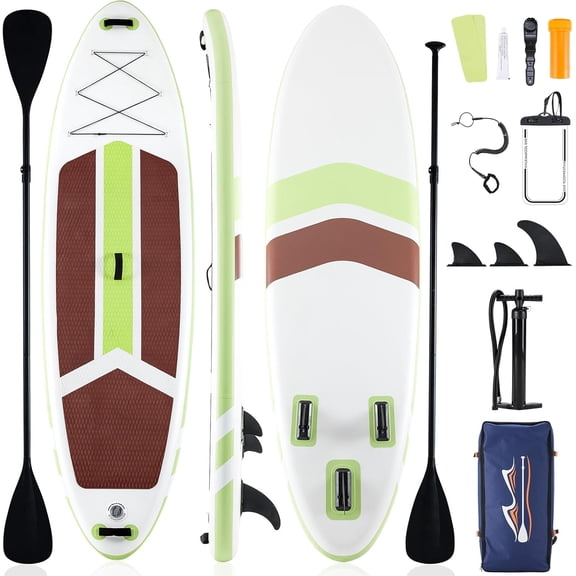Betcozy Inflatable Stand Up Paddle Board, 2-in-1 Paddle with Premium SUP Paddleboard Accessories, Stable & Non-Slip Deck for Adults & Youth of All Skill Levels, Green
