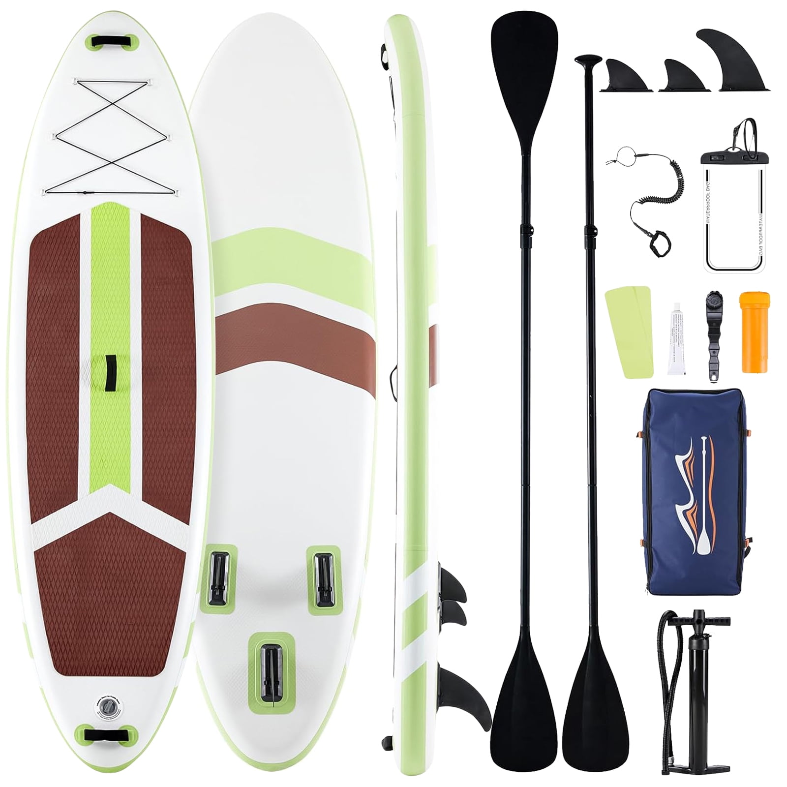 Betcozy Inflatable Stand Up Paddle Board, 2-in-1 Paddle with Premium SUP Paddleboard Accessories, Stable & Non-Slip Deck for Adults & Youth of All Skill Levels, Green