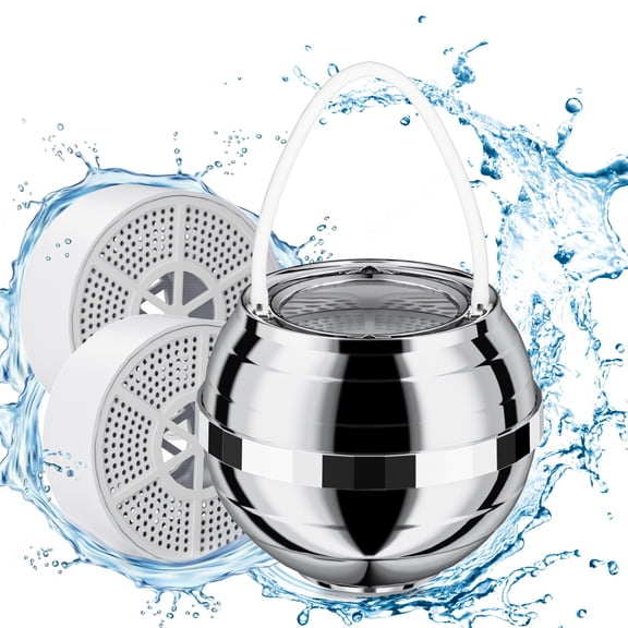 Beteliva Bath Ball Filter Bathtub Water Filter, 10 Stages Bath Filter for Tub Bathtub, Silver