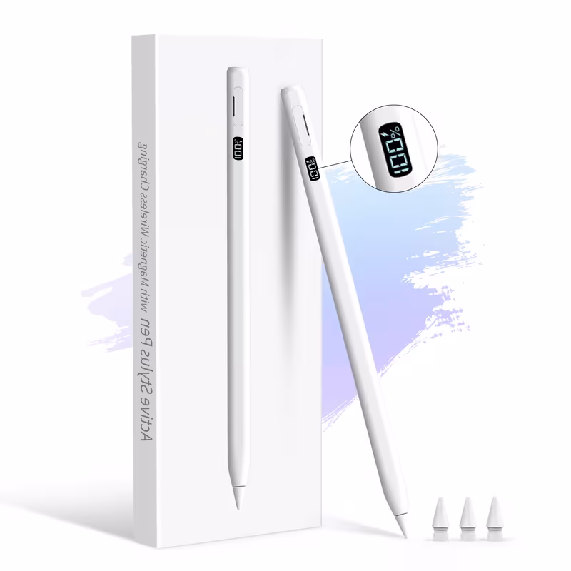 Beteliva Stylus Pen for iPad 2018 & Later, Fast Charge 15Min for 11Hrs, Digital Display, Palm Rejection, Tilt Sensitivity, White