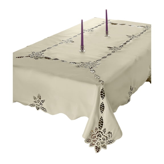 Betenburg Lace Design Tablecloth Beige 70" by 120" Oblong / Rectangle