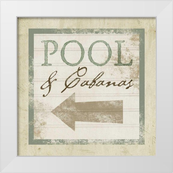Beth Anne Creative 12x12 White Modern Wood Framed Museum Art Print Titled - Beach Sign X