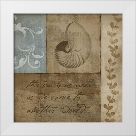 Beth Anne Creative 12x12 White Modern Wood Framed Museum Art Print Titled - Coastal Inspiration V