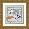 thumbnail image 1 of Beth Anne Creative 15x15 Gold Ornate Wood Framed with Double Matting Museum Art Print Titled - Beach Sign III, 1 of 4