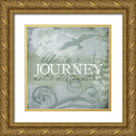 Beth Anne Creative 20x20 Gold Ornate Wood Framed with Double Matting Museum Art Print Titled - Coastal Inspiration VII