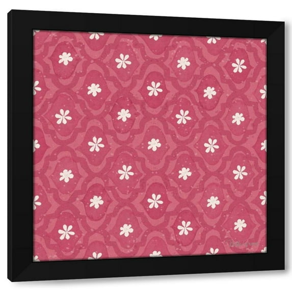 Beth Grove 12x12 Black Modern Wood Framed Wall Art Titled - Springtime Bloom Pattern IVD