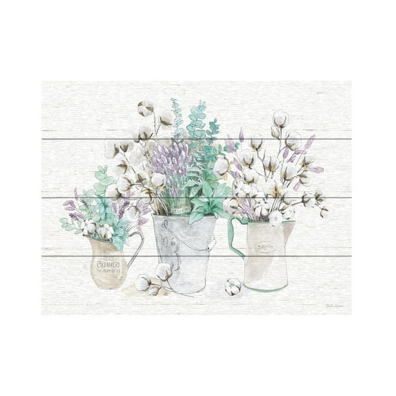 Beth Grove 'Farmhouse Cotton I' Wood Slat Art 12x16