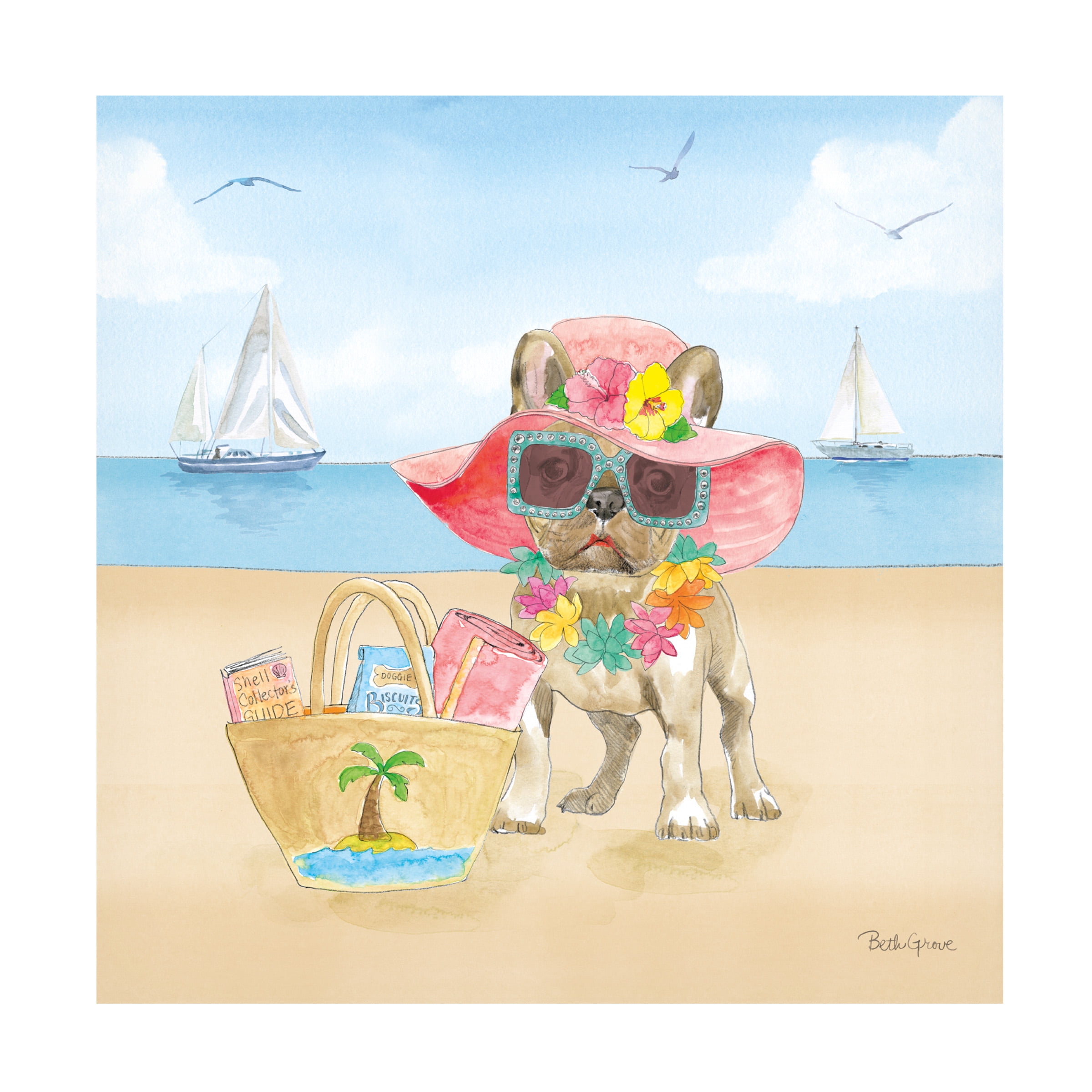 Beth Grove 'Summer Paws IV No Words' Canvas Art