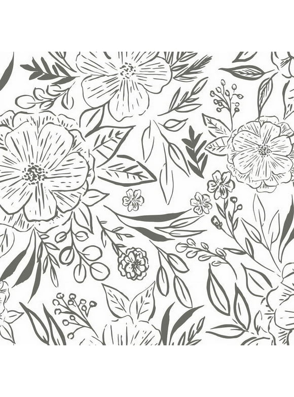 Beth Schneider Floral Sketch Peel & Stick Wallpaper