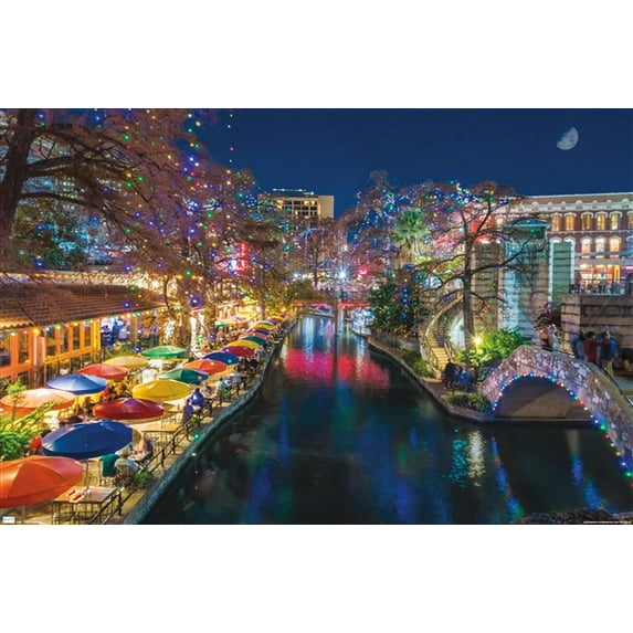 Beth Sheridan - San Antonio Holiday Wall Poster, 14.725" x 22.375"