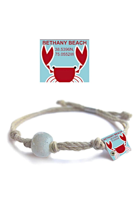 Bethany Beach, Delaware Earth Bands Bracelet | Eco Friendly | Natural Hemp | Vegan Boho | Custom Jewelry | Handmade w/ Earth & Sand