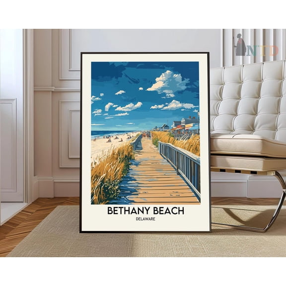 Bethany Beach Delaware Poster, Unframed Canvas 16x20in