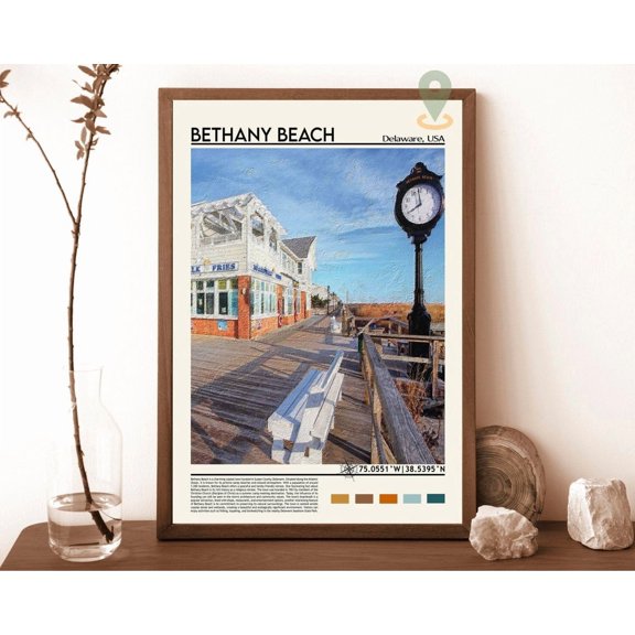 Bethany Beach Print, Bethany Beach Poster, Bethany Beach Wall Art, Bethany Beach Travel Print, Bethany Beach Art Print, Delaware Print UNFRAMED