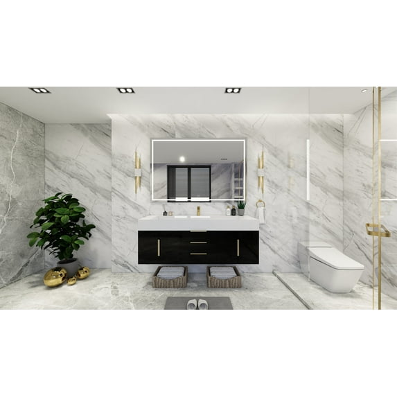 Bethany Floating Bathroom Vanity with Reinforced Acrylic Sink Top 24" - 84"
