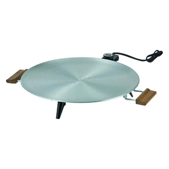 Bethany Griddle 1450 W 16 In. Dia. Finish, Wood Handles