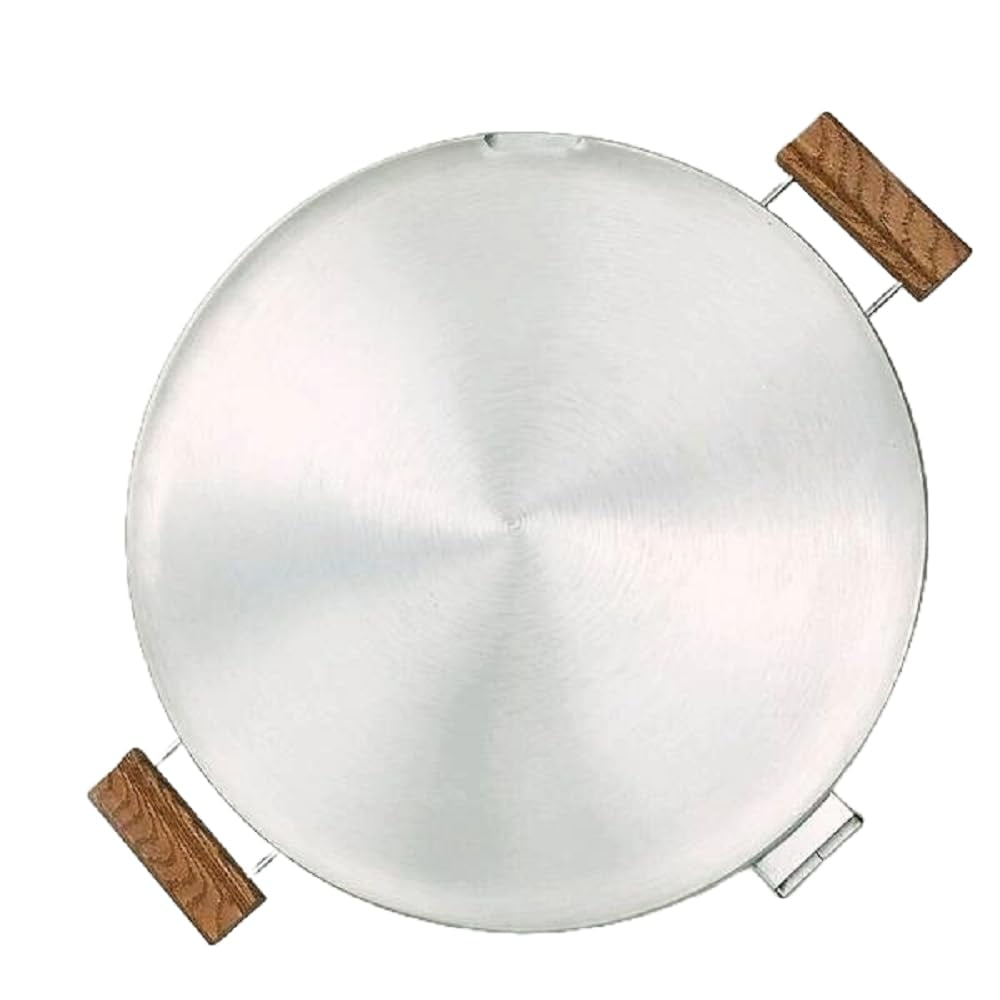 Bethany Heritage Griddle 1450 W 16 In. Dia. Satin Finish, Wood Handles