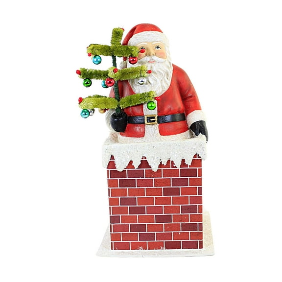 Bethany Lowe 2022 Vintage Santa In Chimney Figurine.