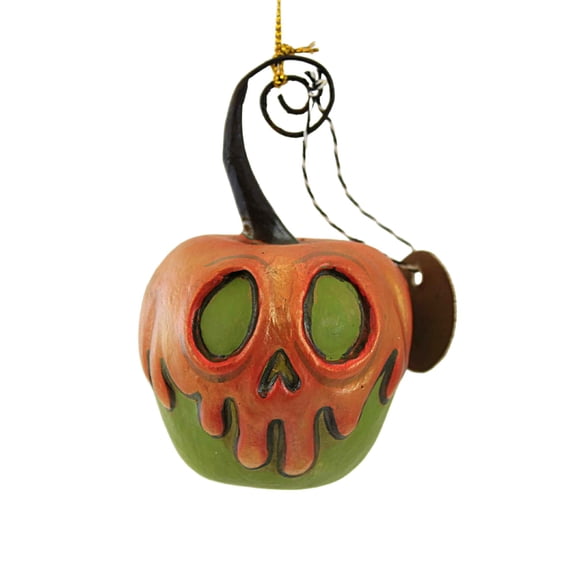 Bethany Lowe 3.50In Green Apple With Orange Poison, Polyresin, Halloween Ornament Place Card Holder La2056