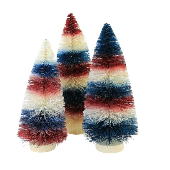 Bethany Lowe 11.00In Americana Striped Bottle Brush, Plastic, Red White & Blue Lc1537