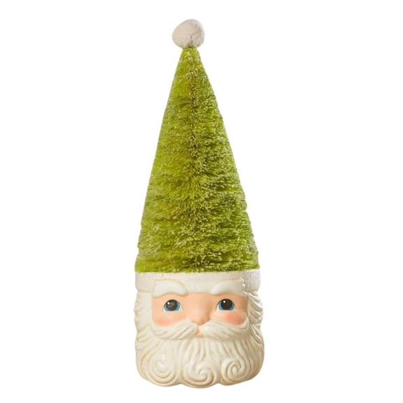 Bethany Lowe Bottle Brush Santa Green Figurine