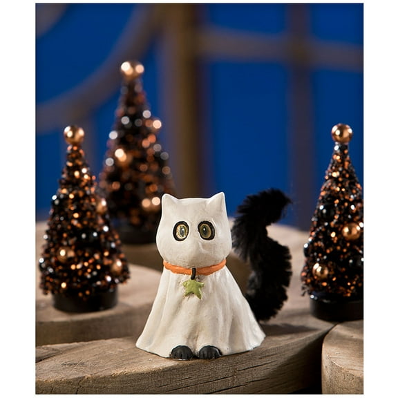 Bethany Lowe Casper Kitty Cat Ghost Hand-Painted Resin Figure