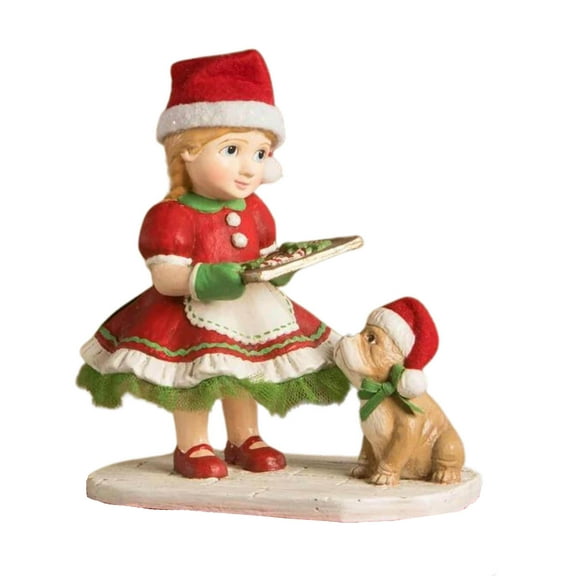 Bethany Lowe Christmas Cookie Caroline - One Figurine 5.25 Inch, Polyresin - Td2136