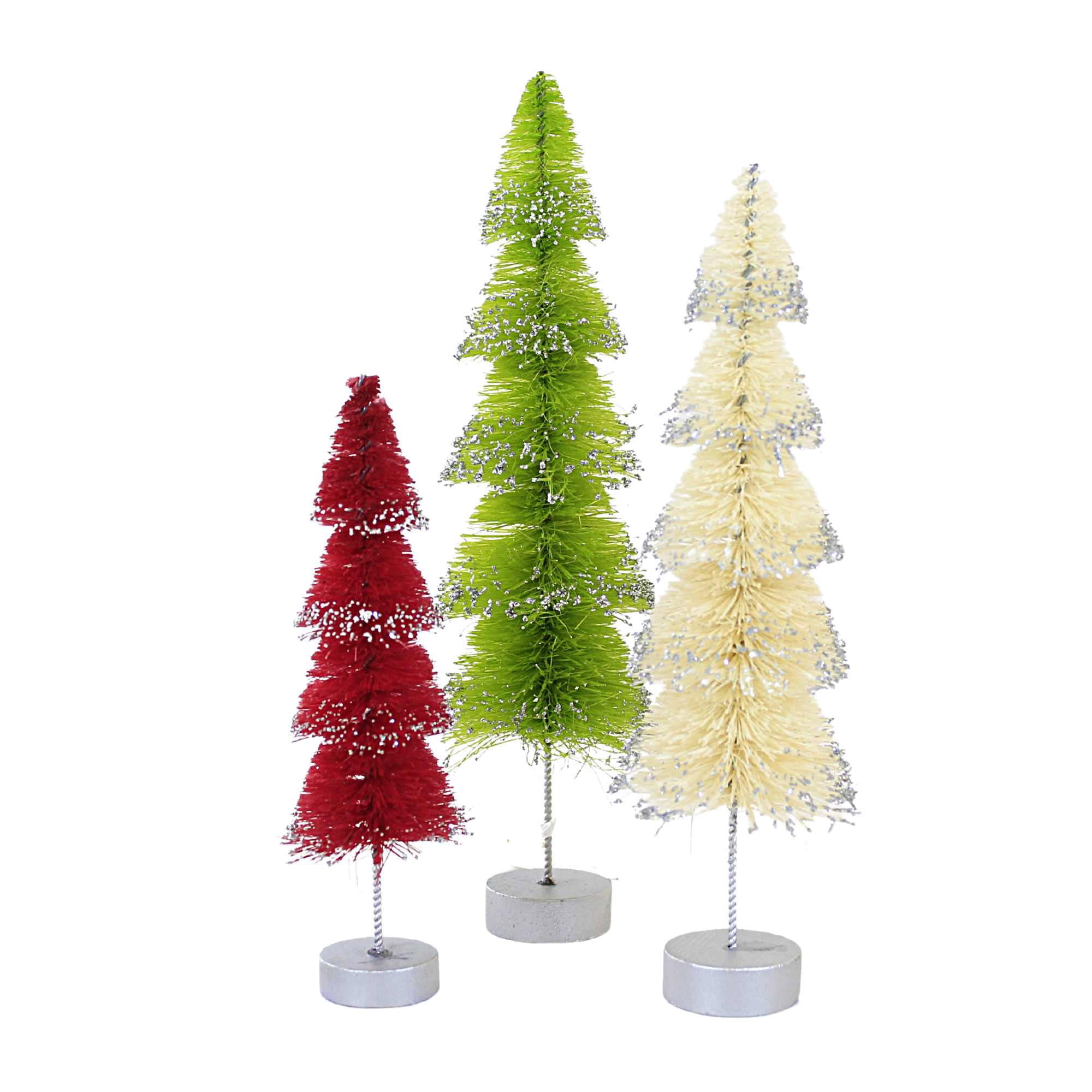 Bethany Lowe Christmas Layered Bottle Brush Trees Three Trees 9.0