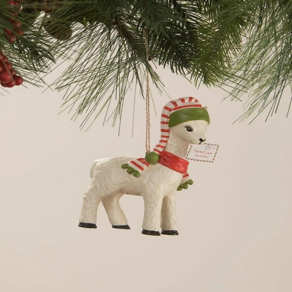 Bethany Lowe Christmas Llama Scraf Ornament TJ1317