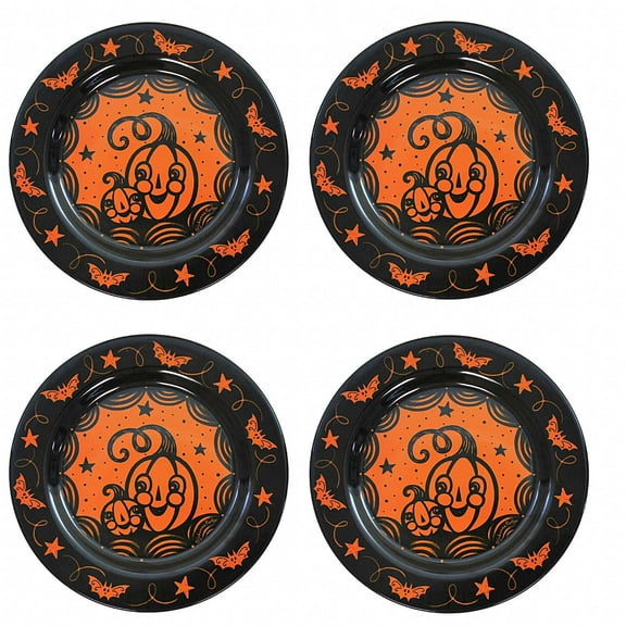 Bethany Lowe Johanna Parker Halloween Pumpkins Plates, Set of 4