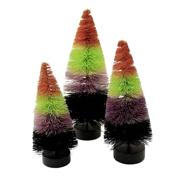 Bethany Lowe 6.00In The Brighter Side Halloween Trees, Sisal, Multi-Colored Black Orange Green Purple Lc2577