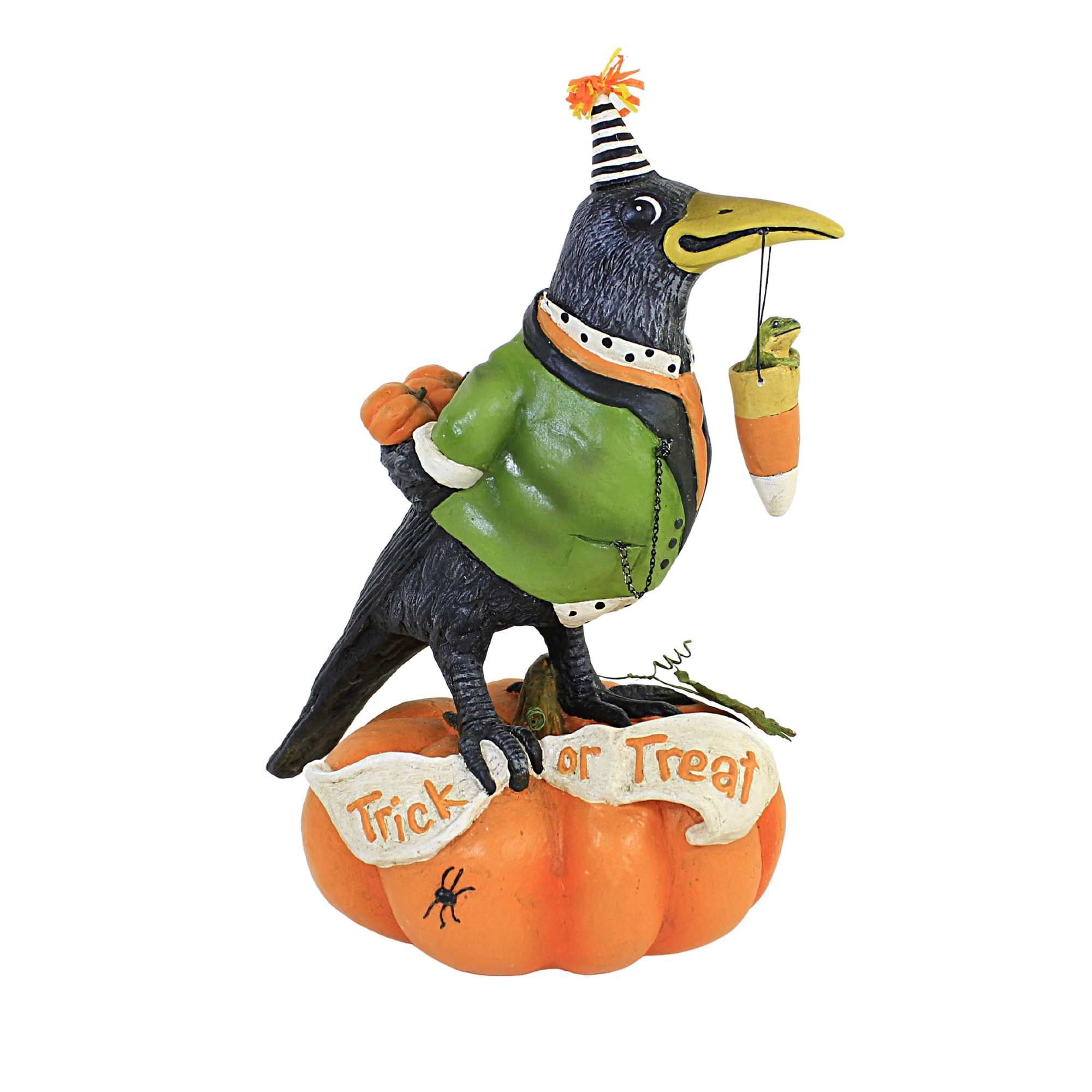 Bethany Lowe Tricky Crow On Pumpkin