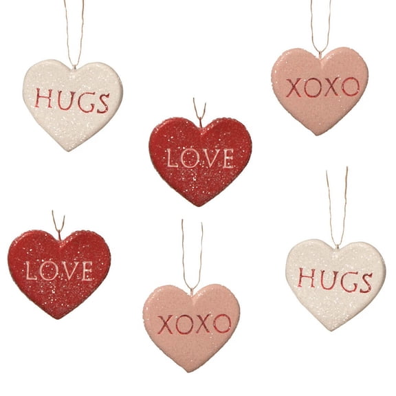Bethany Lowe Valentine's Day Candy Heart Ornaments ~~ Set of 6
