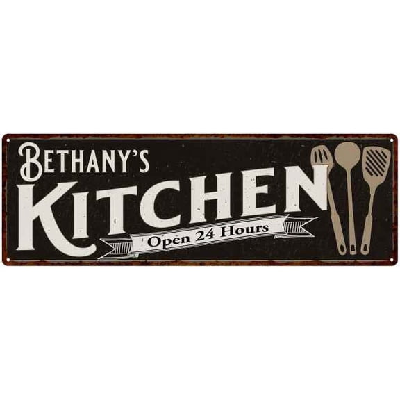 Bethany's Kitchen Sign Chic Wall Decor Gift Mom 6x18 206180014401