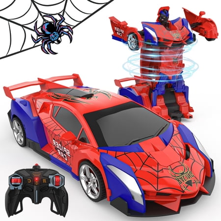 Betheaces Transform Rc Cars for Kids 4-7 8-12, 2.4Ghz Remote Control Car 1:18 Scale Transforming Robot, One-Button Deformation 360° Rotation Car Toy Gifts for Kids 4-12